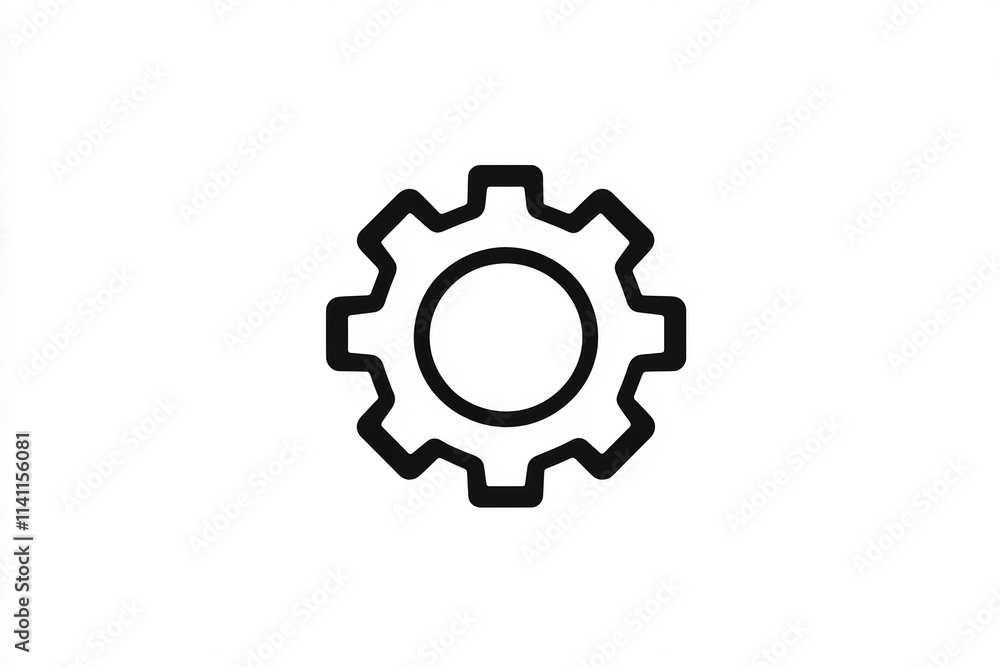 Simple gear icon: technical symbol for settings and engineering Simple gear icon: technical symbol for settings and engineering
