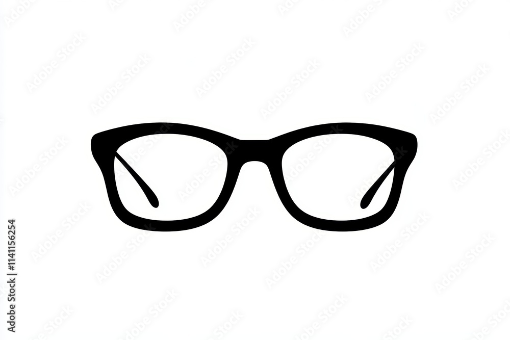Black eyeglasses silhouette on white background Black eyeglasses silhouette on white background