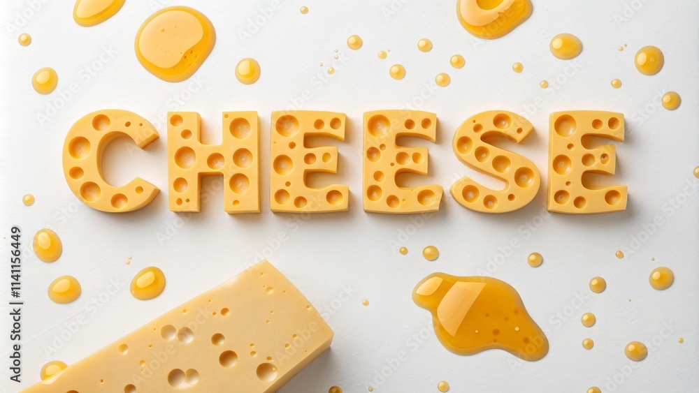 Creative Cheese-Inspired Typography with Artistic Effect Creative Cheese-Inspired Typography with Artistic Effect