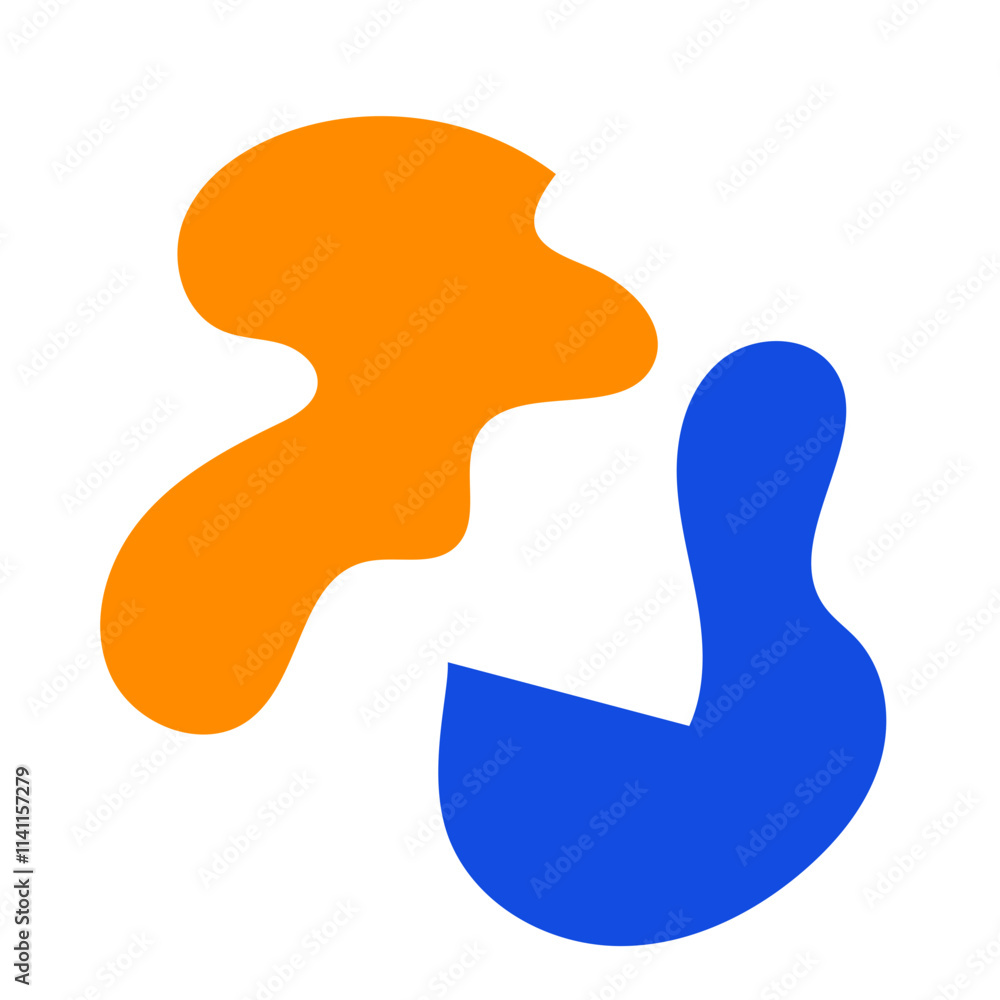 Abstract Blue Orange Shapes Design Abstract Blue Orange Shapes Design