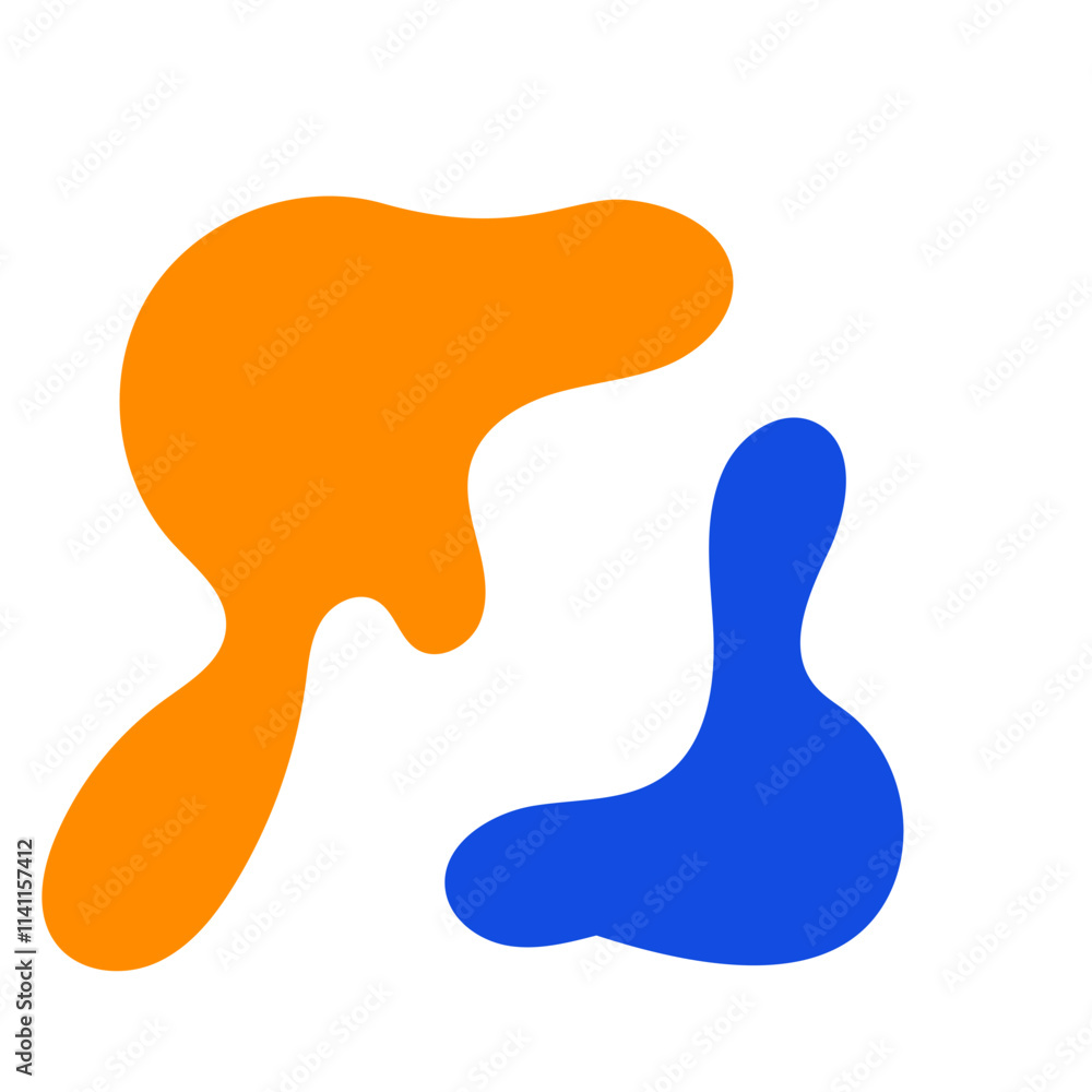 Fototapeta premium Abstract Blue Orange Shapes Design