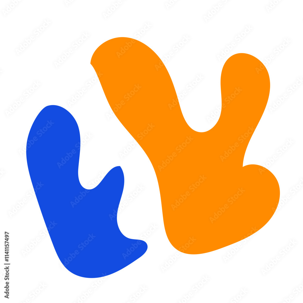 Abstract Blue Orange Shapes Design