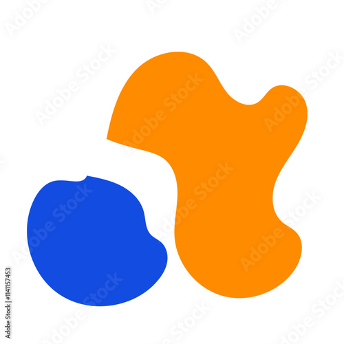Abstract Blue Orange Shapes Design