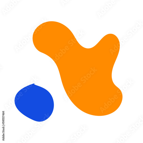 Abstract Blue Orange Shapes Design