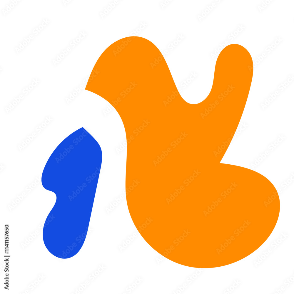 Abstract Blue Orange Shapes Design Abstract Blue Orange Shapes Design