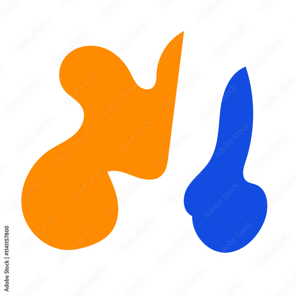 Abstract Blue Orange Shapes Design Abstract Blue Orange Shapes Design