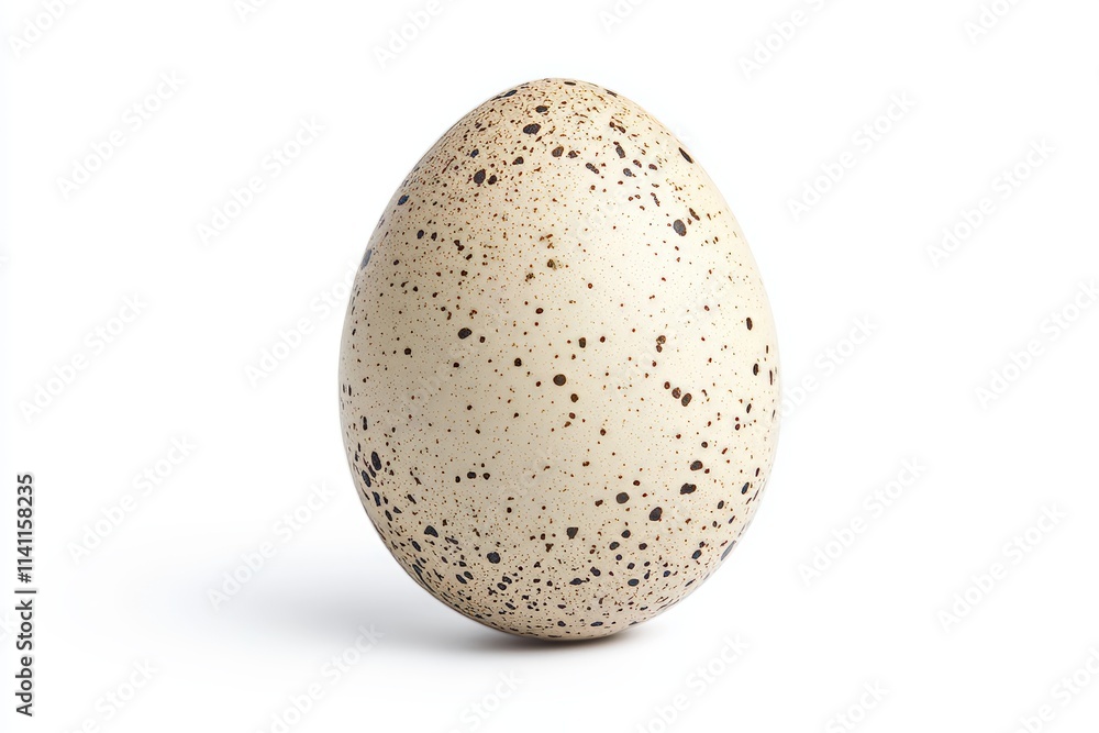Speckled egg isolated on white background: close-up of nature's design Speckled egg isolated on white background: close-up of nature's design