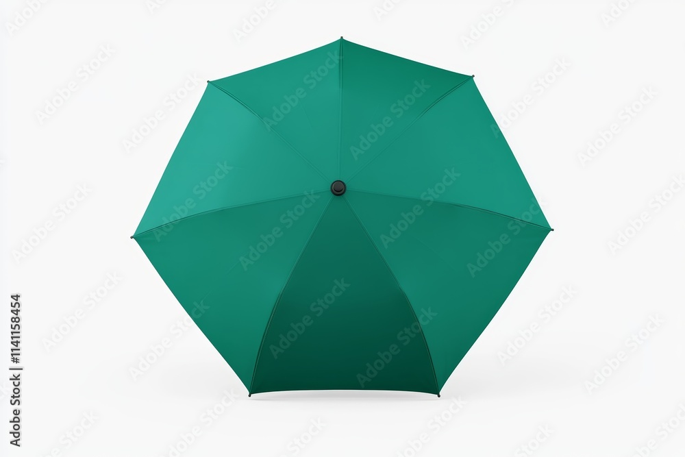 Green umbrella against white background Green umbrella against white background