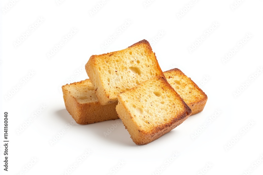 Three slices of toasted bread on white background Three slices of toasted bread on white background