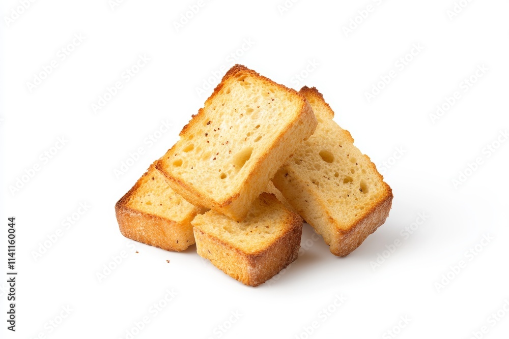 Stack of toasted bread slices isolated on white background Stack of toasted bread slices isolated on white background