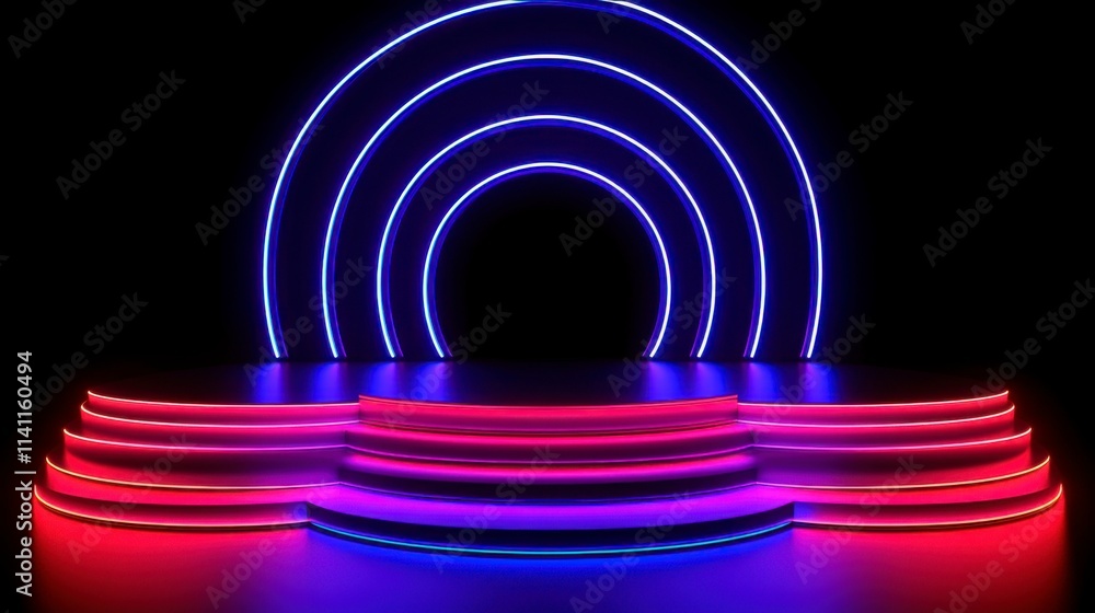 Fototapeta premium Dynamic swirling lines in bright red and blue, symbolizing the energy and momentum behind successful business strategies and achievements.