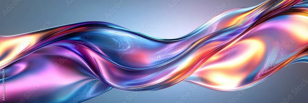 Flowing Titanium Liquid Metal Waves with Iridescent Colors and Reflective Textures Flowing Titanium Liquid Metal Waves with Iridescent Colors and Reflective Textures