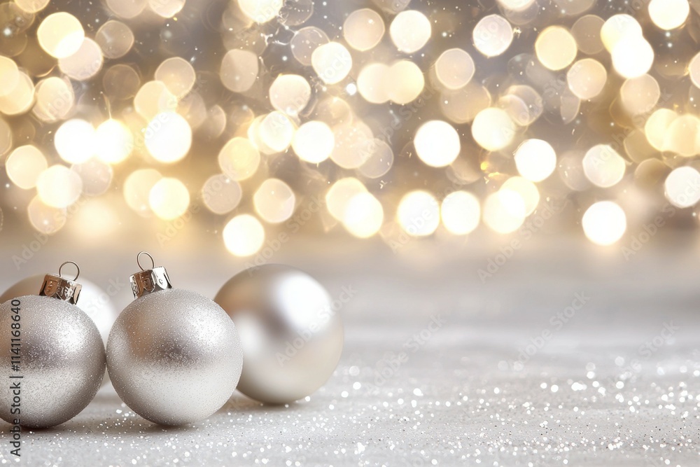 Three silver ornaments are on a white background Three silver ornaments are on a white background