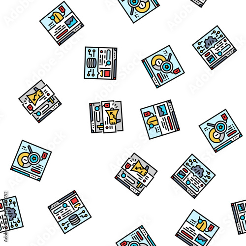 seo improve top website vector seamless pattern thin line illustration