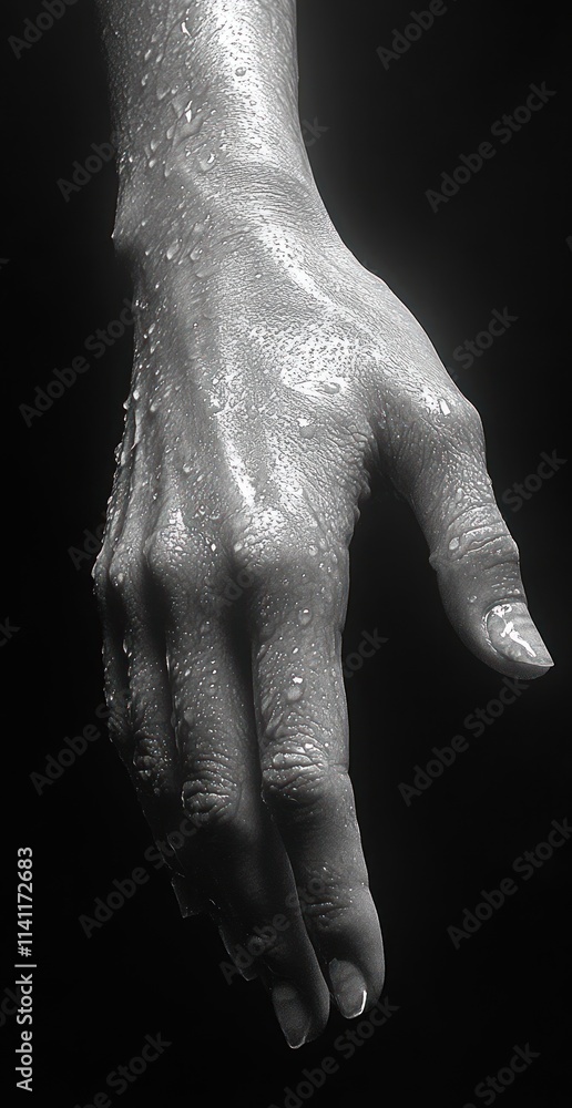 Obraz premium Surrealistic High Contrast Representation of a Pointing Human Hand Dramatic Chiaroscuro