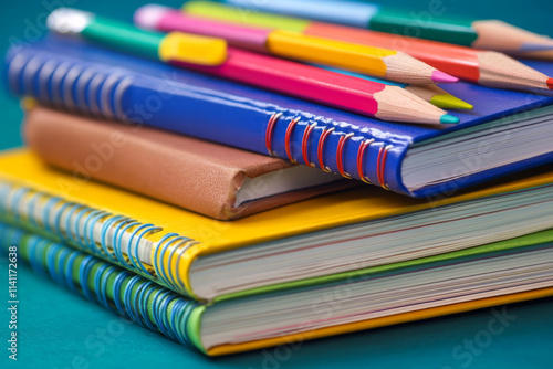 Wallpaper Mural Set of notebooks with pencils  Torontodigital.ca