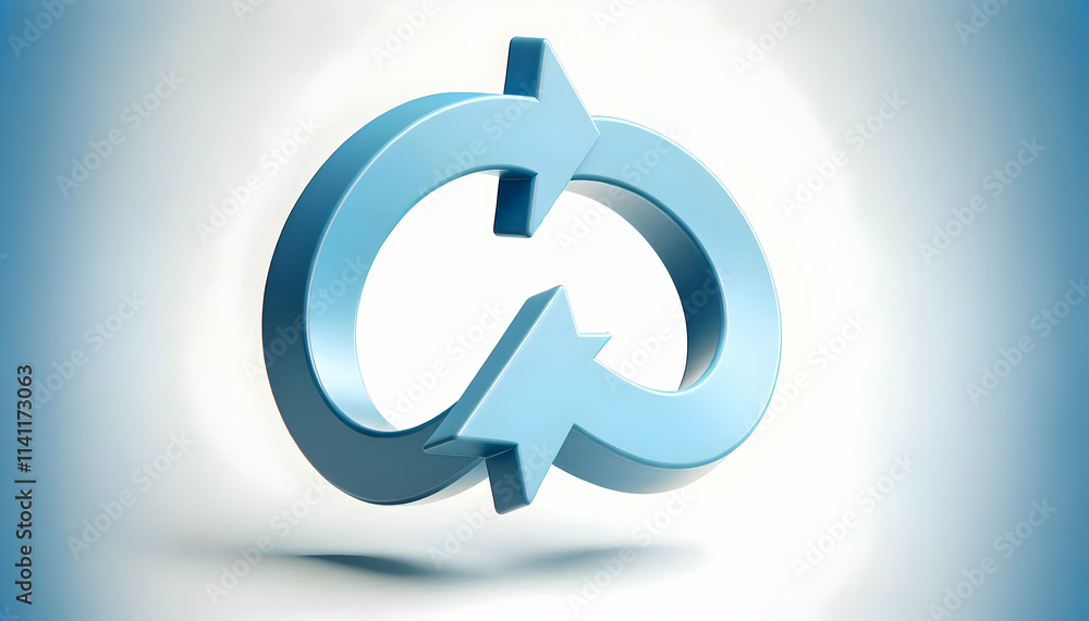 3D Two arrows forming a circle and floating isolated on white background concept as A vector image of two arrows curved to form a circle hovering in mid air symbolizing continuous growth and mutual ex 3D Two arrows forming a circle and floating isolated on white background concept as A vector image of two arrows curved to form a circle hovering in mid air symbolizing continuous growth and mutual ex