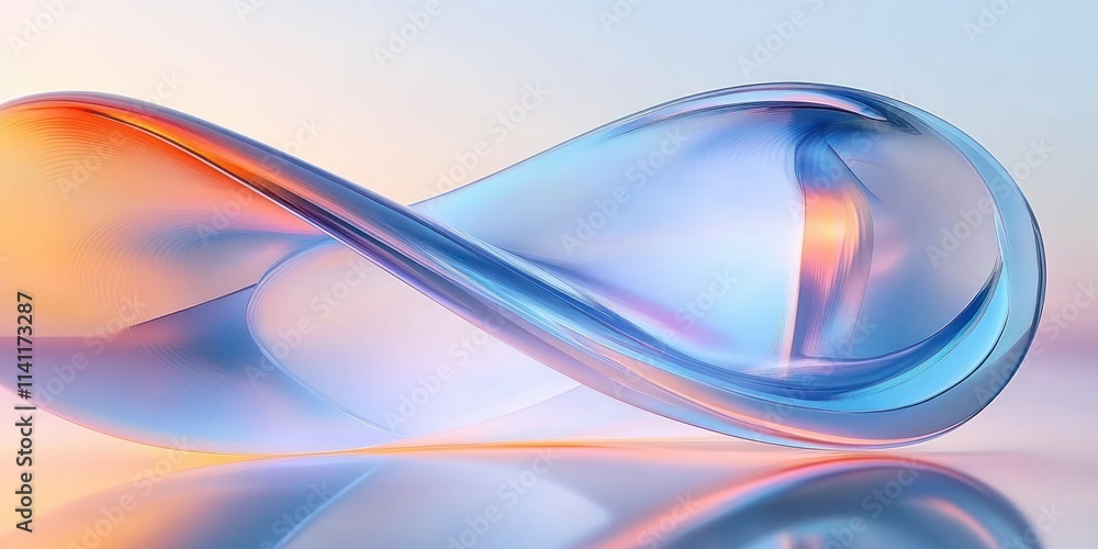 Abstract Glass Shapes Flowing Minimalist Design with Soft Pastel Colors and Gentle Reflections Abstract Glass Shapes Flowing Minimalist Design with Soft Pastel Colors and Gentle Reflections