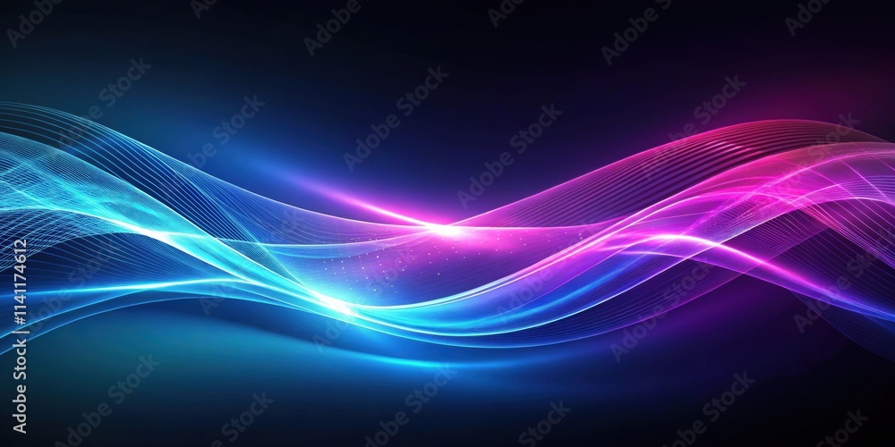 Abstract technology background with dynamic blue and purple waves, technology, abstract, background, digital, futuristic, lines Abstract technology background with dynamic blue and purple waves, technology, abstract, background, digital, futuristic, lines