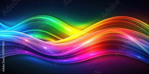 Colorful abstract wave shapes with glowing gradients, abstract, colorful, wave, shapes, glowing, gradients, vibrant, background
