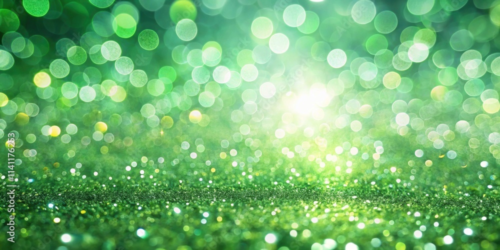 Glittering light green particles with bokeh effect on stage background, glitter, light green, particles, stage, abstract Glittering light green particles with bokeh effect on stage background, glitter, light green, particles, stage, abstract