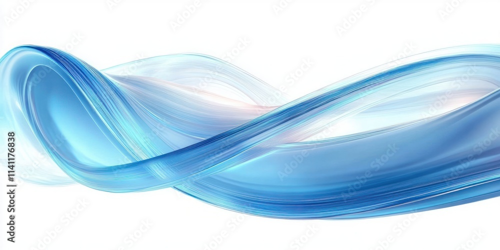 Fototapeta premium Futuristic Abstract Design with Translucent Curves in Blue and White