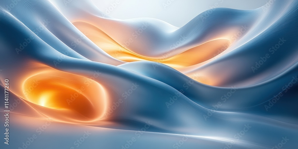 Futuristic Abstract Glass Design with Smooth Curves and Soft Light Futuristic Abstract Glass Design with Smooth Curves and Soft Light