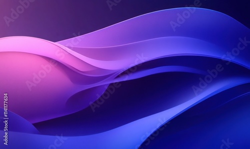 Wallpaper Mural Abstract Digital Art with Smooth Curves and Gradients in Blue and Purple Torontodigital.ca