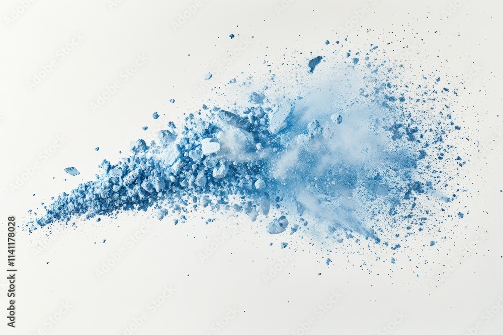 Explosive blue powder burst studio setting abstract art minimalist environment close-up viewpoint artistic concept Explosive blue powder burst studio setting abstract art minimalist environment close-up viewpoint artistic concept