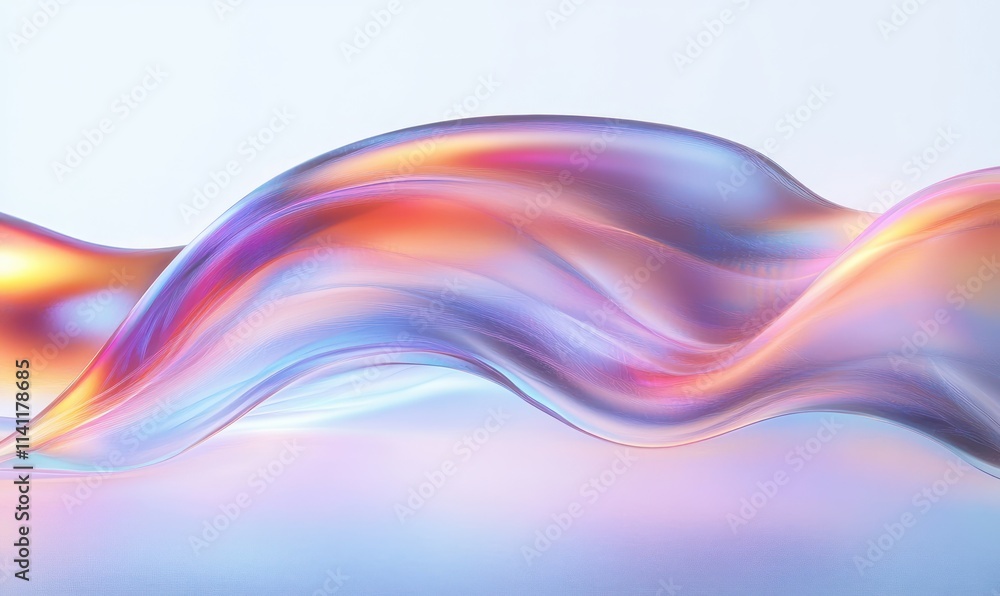 Surreal Flowing Glass Waves with Pastel Lighting and Smooth Curves Surreal Flowing Glass Waves with Pastel Lighting and Smooth Curves