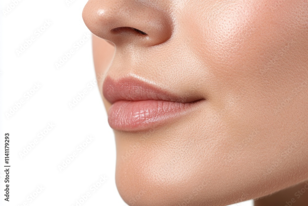 Naklejka premium A woman's face with a white background