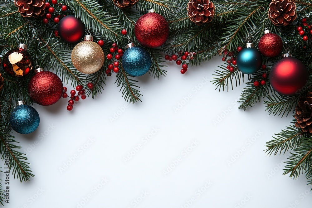 Festive christmas ornaments and pinecones holiday decor indoor scene winter wonderland close-up view seasonal celebration Festive christmas ornaments and pinecones holiday decor indoor scene winter wonderland close-up view seasonal celebration