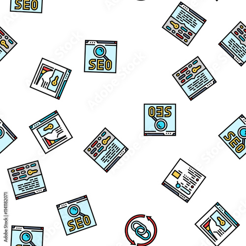 seo optimize community vector seamless pattern thin line illustration