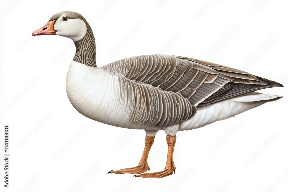 A duck is standing on a white background A duck is standing on a white background