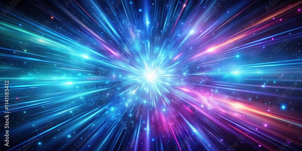 Abstract cosmic background in blue and purple neon glow Abstract cosmic background in blue and purple neon glow
