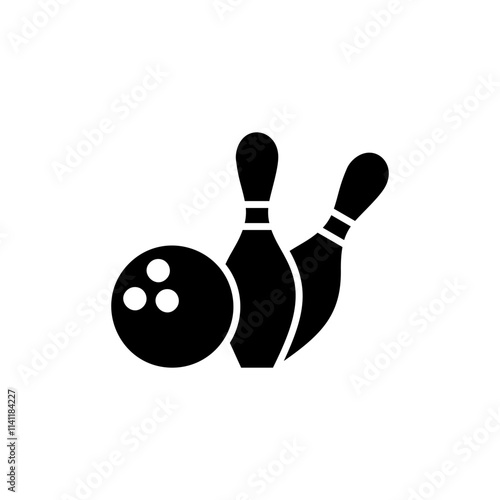 Bowling icon logo design. bowling ball and pin sign and symbol.