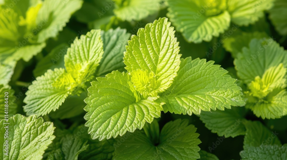 Fresh Green Herb Leaves in Natural Light for Culinary Use and Decor
