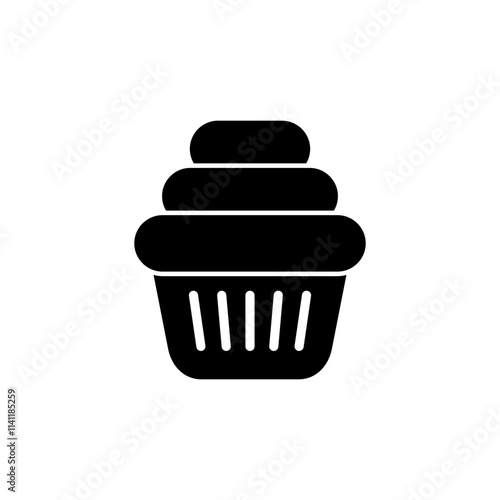 Cup cake icon logo design. Cup cake sign and symbol