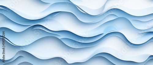 Abstract blue wave background. Smooth 3d render digital illustration.