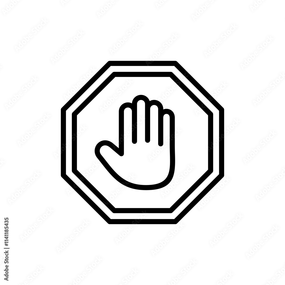 Stop icon vector. stop road sign. hand stop sign and symbol. Do not enter stop red sign with hand Stop icon vector. stop road sign. hand stop sign and symbol. Do not enter stop red sign with hand