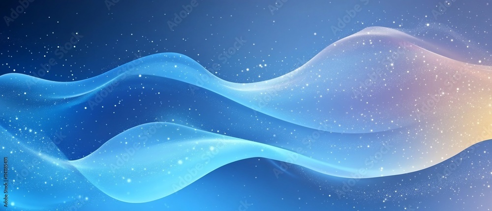 Abstract blue wave with sparkles background. Abstract blue wave with sparkles background.