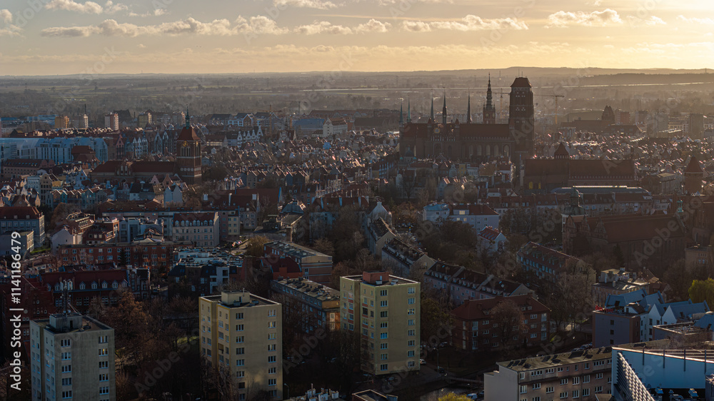 Fototapeta premium Miasto Gdańsk widok z nieba