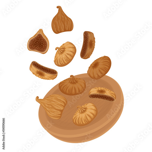 Vector Illustration Logo Clipart levitation Dried Figs