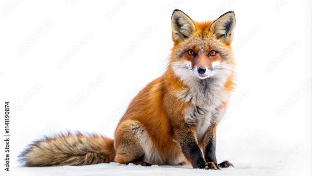 Red fox isolated on white background, red fox, isolated, wildlife, animal, mammal, fur, fluffy, red fur, predator, cute, wild Red fox isolated on white background, red fox, isolated, wildlife, animal, mammal, fur, fluffy, red fur, predator, cute, wild