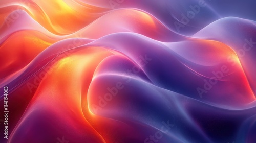 Wallpaper Mural Dynamic Fluid Abstract Design with Iridescent Colors and Smooth Curves Torontodigital.ca