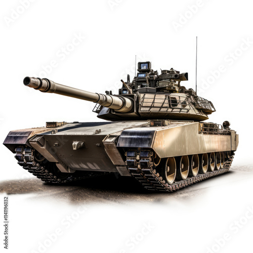 M1 Abrams tank on white background photo