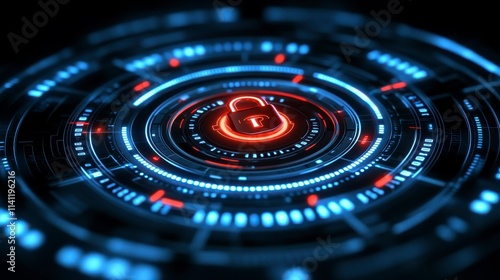 Wallpaper Mural A clean, minimalistic design featuring a glowing padlock surrounded by binary digits, illustrating secure online transactions and cybersecurity protocols. Torontodigital.ca