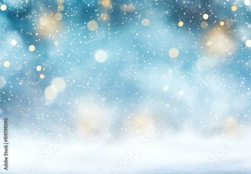 Winter Wonderland Scene With Snow And Sparkling Lights