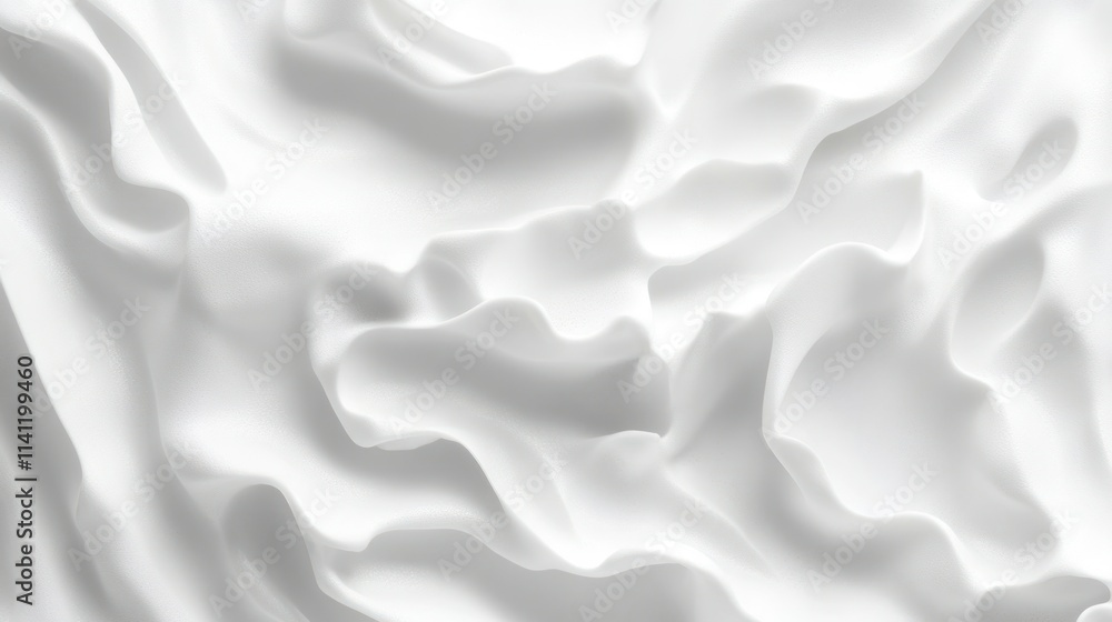 Fototapeta premium White artificial foam foam texture on a light background.