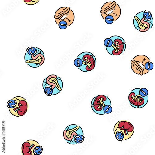 surgery operate room invasive vector seamless pattern thin line illustration